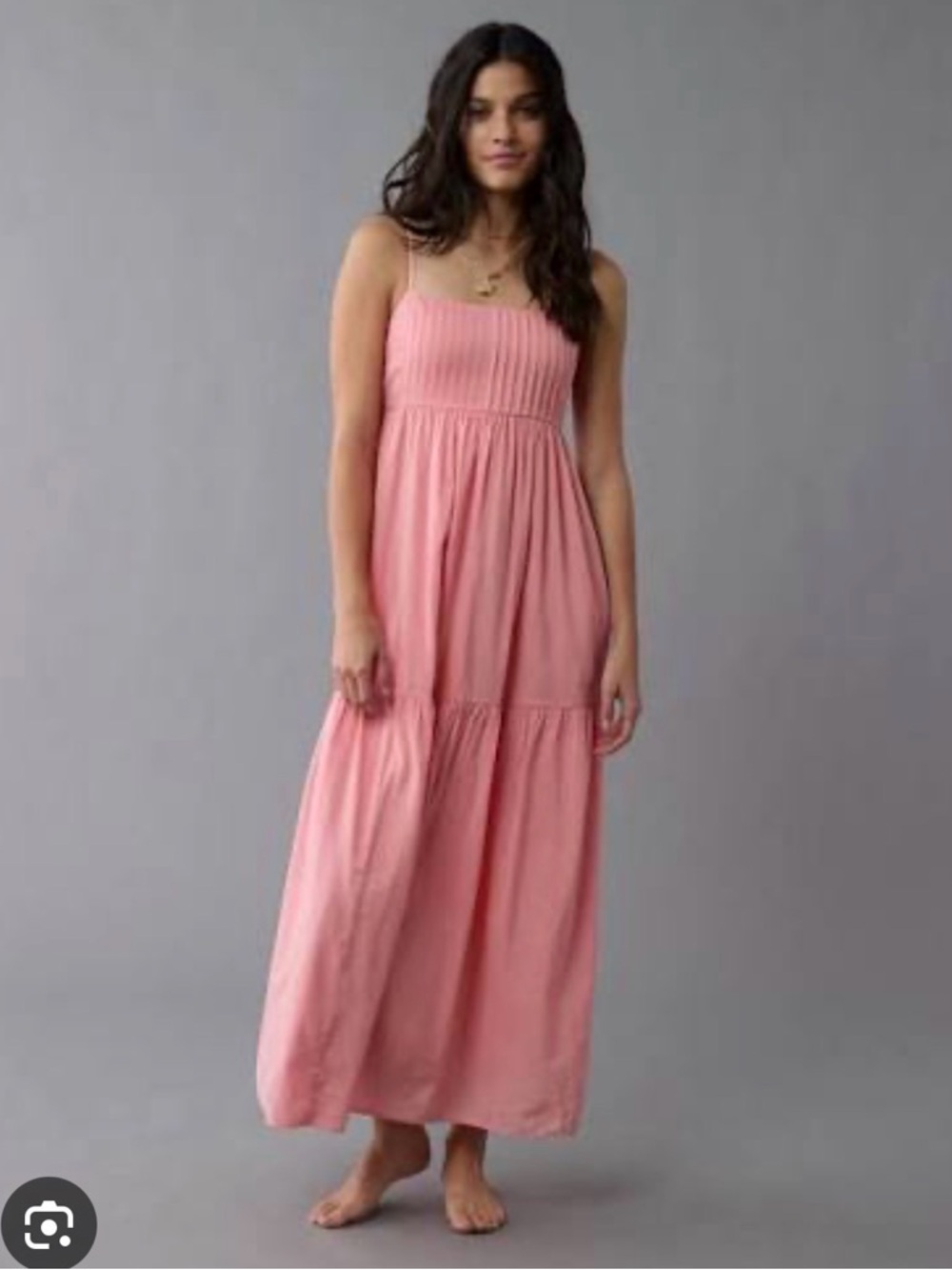 American Eagle Outfitters Pink Spaghetti-Strap Maxi Dress